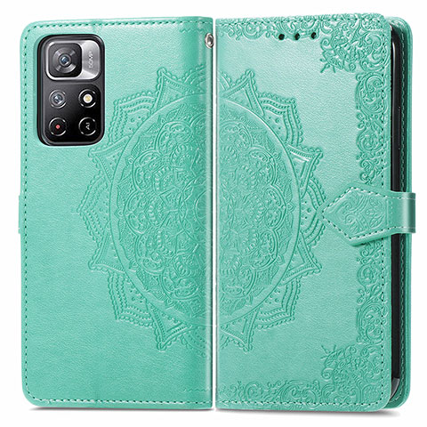 Coque Portefeuille Motif Fantaisie Livre Cuir Etui Clapet pour Xiaomi Poco M4 Pro 5G Vert