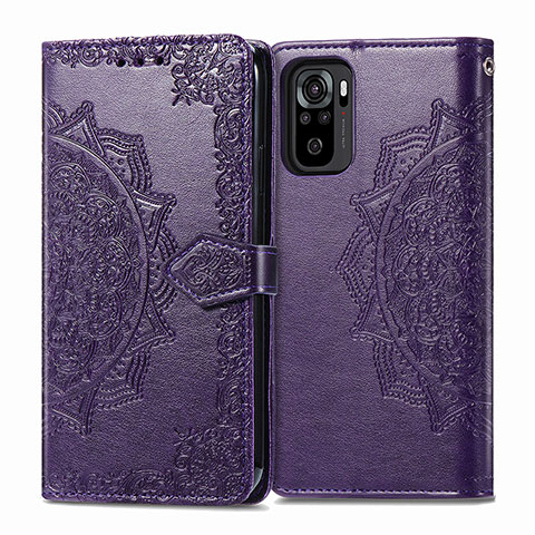 Coque Portefeuille Motif Fantaisie Livre Cuir Etui Clapet pour Xiaomi Poco M5S Violet