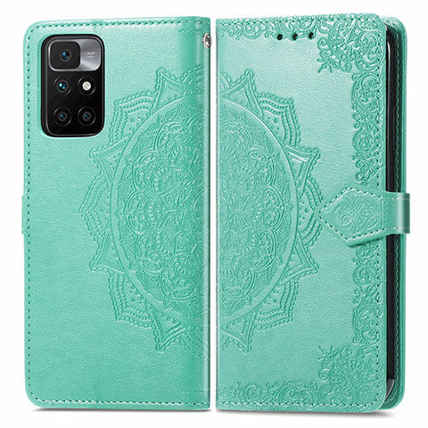 Coque Portefeuille Motif Fantaisie Livre Cuir Etui Clapet pour Xiaomi Redmi 10 4G Vert