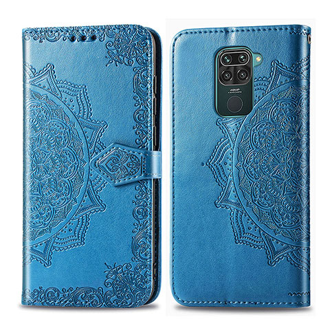 Coque Portefeuille Motif Fantaisie Livre Cuir Etui Clapet pour Xiaomi Redmi 10X 4G Bleu