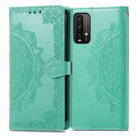 Coque Portefeuille Motif Fantaisie Livre Cuir Etui Clapet pour Xiaomi Redmi 9 Power Vert