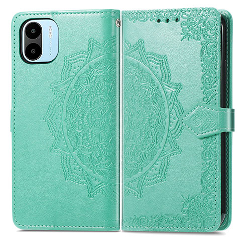 Coque Portefeuille Motif Fantaisie Livre Cuir Etui Clapet pour Xiaomi Redmi A1 Vert