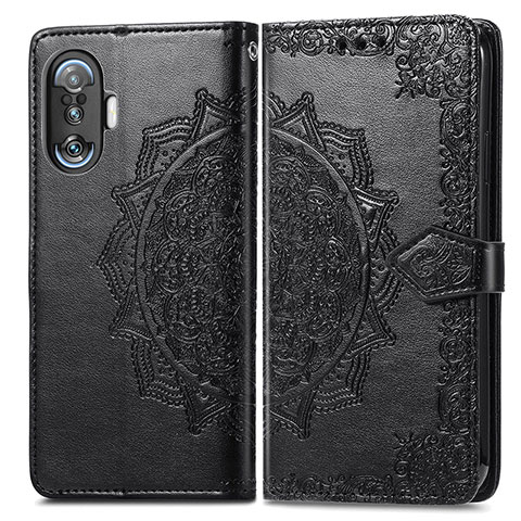 Coque Portefeuille Motif Fantaisie Livre Cuir Etui Clapet pour Xiaomi Redmi K40 Gaming 5G Noir