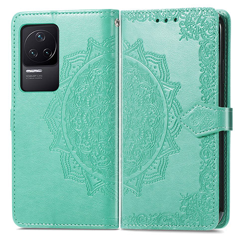 Coque Portefeuille Motif Fantaisie Livre Cuir Etui Clapet pour Xiaomi Redmi K50 5G Vert