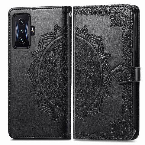 Coque Portefeuille Motif Fantaisie Livre Cuir Etui Clapet pour Xiaomi Redmi K50 Gaming 5G Noir