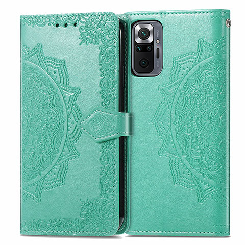 Coque Portefeuille Motif Fantaisie Livre Cuir Etui Clapet pour Xiaomi Redmi Note 10 Pro 4G Vert