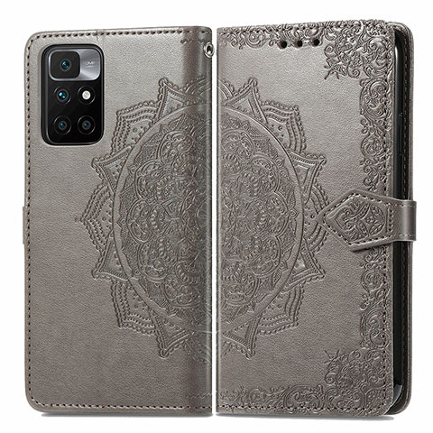 Coque Portefeuille Motif Fantaisie Livre Cuir Etui Clapet pour Xiaomi Redmi Note 11 4G (2021) Gris