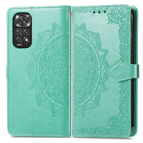 Coque Portefeuille Motif Fantaisie Livre Cuir Etui Clapet pour Xiaomi Redmi Note 11 Pro 4G Vert