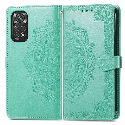 Coque Portefeuille Motif Fantaisie Livre Cuir Etui Clapet pour Xiaomi Redmi Note 11 Pro 5G Vert