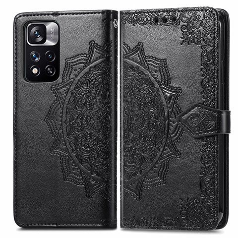 Coque Portefeuille Motif Fantaisie Livre Cuir Etui Clapet pour Xiaomi Redmi Note 11 Pro+ Plus 5G Noir