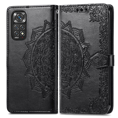 Coque Portefeuille Motif Fantaisie Livre Cuir Etui Clapet pour Xiaomi Redmi Note 11S 4G Noir