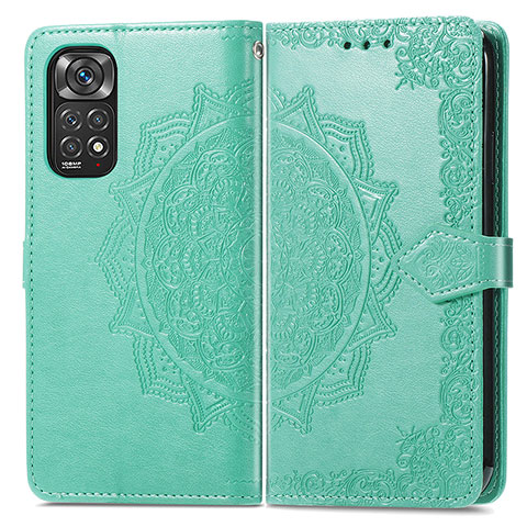 Coque Portefeuille Motif Fantaisie Livre Cuir Etui Clapet pour Xiaomi Redmi Note 11S 4G Vert