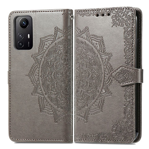 Coque Portefeuille Motif Fantaisie Livre Cuir Etui Clapet pour Xiaomi Redmi Note 12S Gris