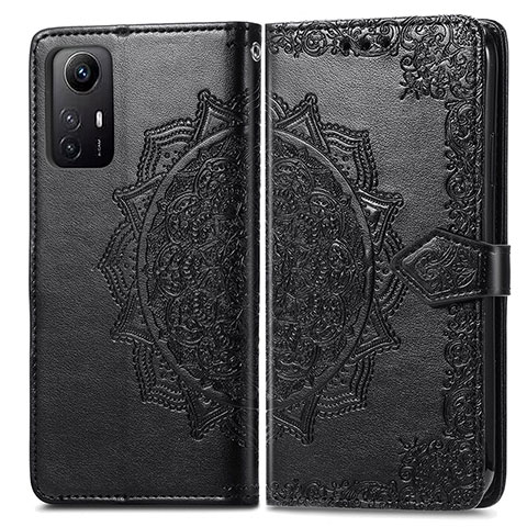 Coque Portefeuille Motif Fantaisie Livre Cuir Etui Clapet pour Xiaomi Redmi Note 12S Noir