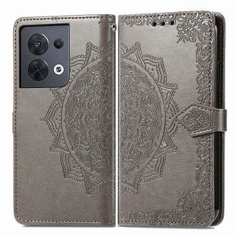 Coque Portefeuille Motif Fantaisie Livre Cuir Etui Clapet pour Xiaomi Redmi Note 13 Pro 5G Gris