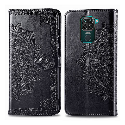 Coque Portefeuille Motif Fantaisie Livre Cuir Etui Clapet pour Xiaomi Redmi Note 9 Noir