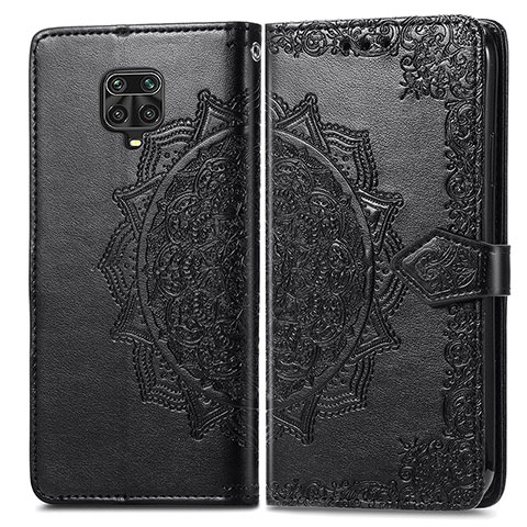 Coque Portefeuille Motif Fantaisie Livre Cuir Etui Clapet pour Xiaomi Redmi Note 9S Noir