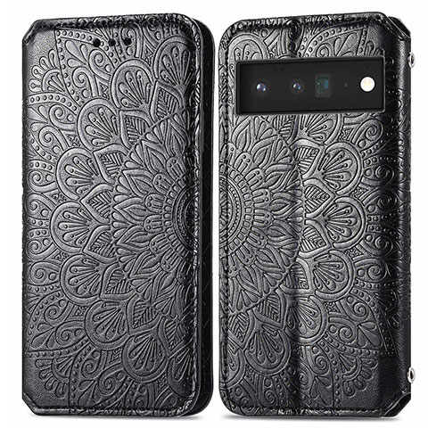 Coque Portefeuille Motif Fantaisie Livre Cuir Etui Clapet S01D pour Google Pixel 6 5G Noir