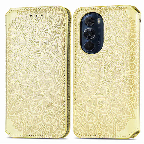 Coque Portefeuille Motif Fantaisie Livre Cuir Etui Clapet S01D pour Motorola Moto Edge Plus (2022) 5G Or