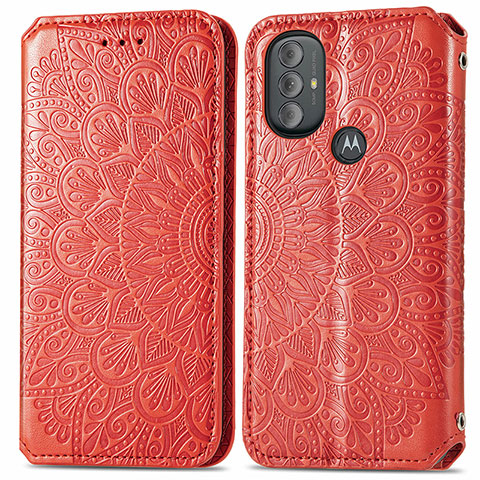 Coque Portefeuille Motif Fantaisie Livre Cuir Etui Clapet S01D pour Motorola Moto G Play Gen 2 Rouge