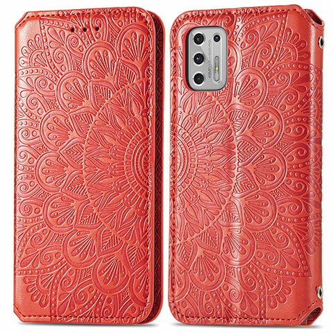 Coque Portefeuille Motif Fantaisie Livre Cuir Etui Clapet S01D pour Motorola Moto G Stylus (2021) Rouge