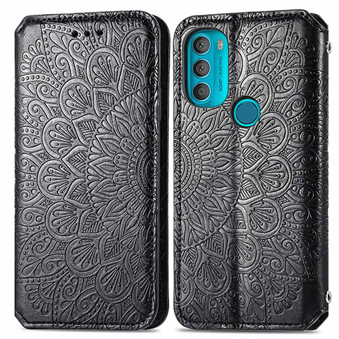 Coque Portefeuille Motif Fantaisie Livre Cuir Etui Clapet S01D pour Motorola Moto G71 5G Noir