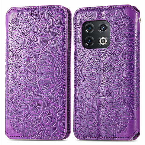 Coque Portefeuille Motif Fantaisie Livre Cuir Etui Clapet S01D pour OnePlus 10 Pro 5G Violet