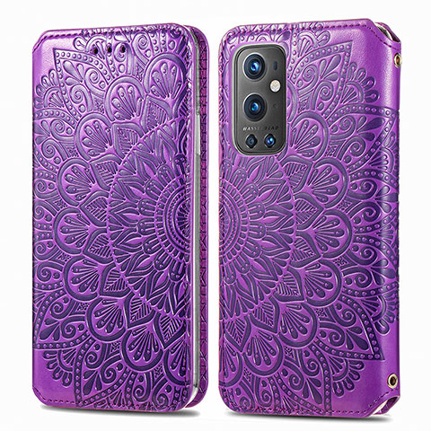 Coque Portefeuille Motif Fantaisie Livre Cuir Etui Clapet S01D pour OnePlus 9 Pro 5G Violet