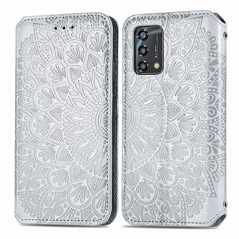 Coque Portefeuille Motif Fantaisie Livre Cuir Etui Clapet S01D pour Oppo A74 4G Argent