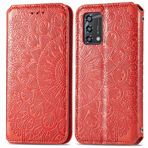 Coque Portefeuille Motif Fantaisie Livre Cuir Etui Clapet S01D pour Oppo A74 4G Rouge