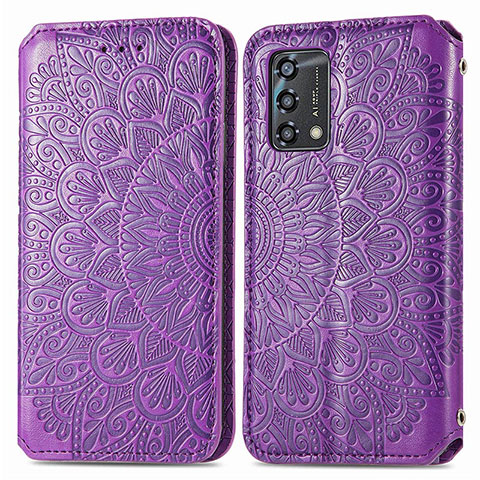 Coque Portefeuille Motif Fantaisie Livre Cuir Etui Clapet S01D pour Oppo A74 4G Violet