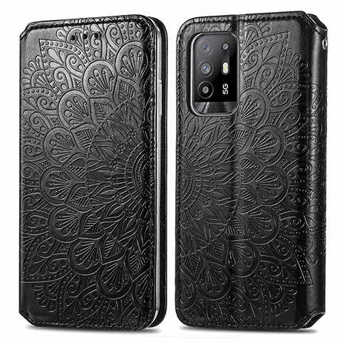 Coque Portefeuille Motif Fantaisie Livre Cuir Etui Clapet S01D pour Oppo A94 5G Noir