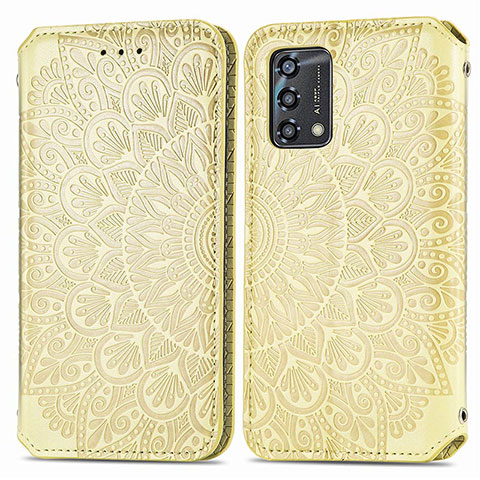 Coque Portefeuille Motif Fantaisie Livre Cuir Etui Clapet S01D pour Oppo F19 Or