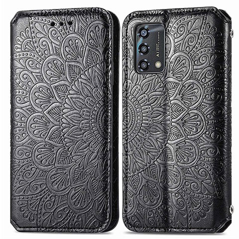 Coque Portefeuille Motif Fantaisie Livre Cuir Etui Clapet S01D pour Oppo F19s Noir