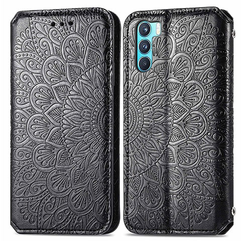 Coque Portefeuille Motif Fantaisie Livre Cuir Etui Clapet S01D pour Oppo K9 Pro 5G Noir