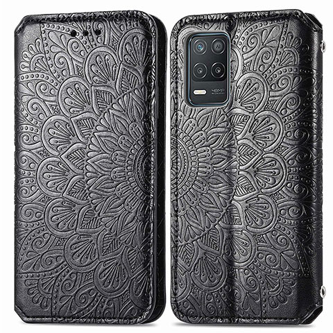 Coque Portefeuille Motif Fantaisie Livre Cuir Etui Clapet S01D pour Realme 8 5G Noir