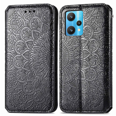 Coque Portefeuille Motif Fantaisie Livre Cuir Etui Clapet S01D pour Realme 9 4G Noir