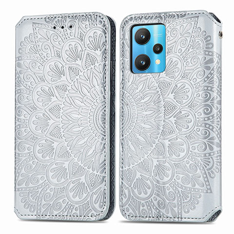 Coque Portefeuille Motif Fantaisie Livre Cuir Etui Clapet S01D pour Realme 9 Pro+ Plus 5G Argent