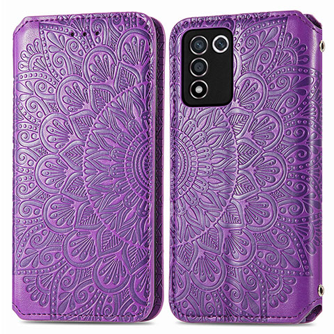 Coque Portefeuille Motif Fantaisie Livre Cuir Etui Clapet S01D pour Realme 9 SE 5G Violet