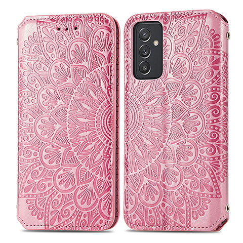 Coque Portefeuille Motif Fantaisie Livre Cuir Etui Clapet S01D pour Samsung Galaxy A05s Or Rose