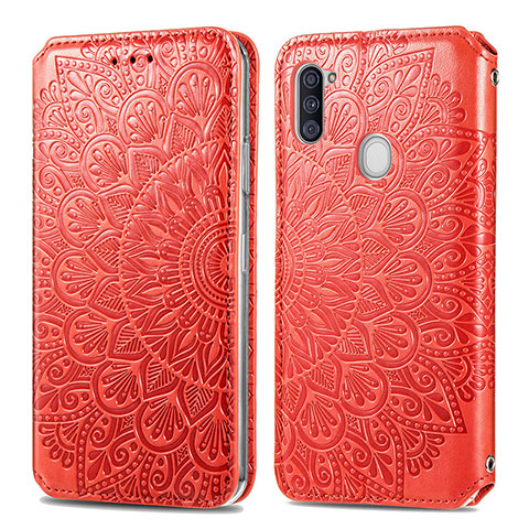 Coque Portefeuille Motif Fantaisie Livre Cuir Etui Clapet S01D pour Samsung Galaxy A11 Rouge