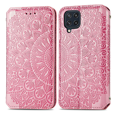 Coque Portefeuille Motif Fantaisie Livre Cuir Etui Clapet S01D pour Samsung Galaxy A22 4G Or Rose