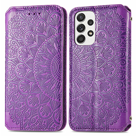 Coque Portefeuille Motif Fantaisie Livre Cuir Etui Clapet S01D pour Samsung Galaxy A33 5G Violet