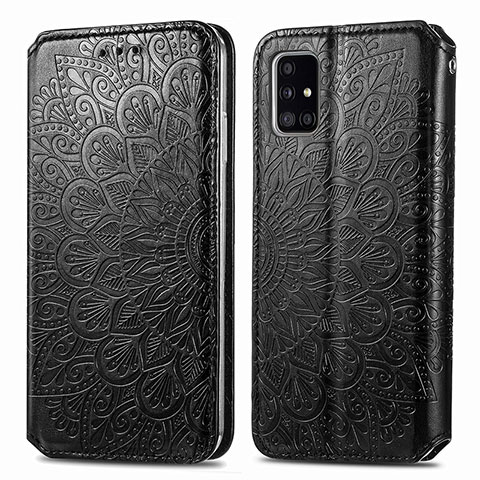 Coque Portefeuille Motif Fantaisie Livre Cuir Etui Clapet S01D pour Samsung Galaxy A51 4G Noir