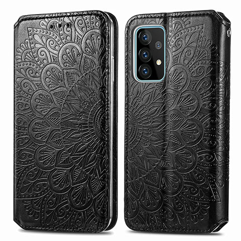 Coque Portefeuille Motif Fantaisie Livre Cuir Etui Clapet S01D pour Samsung Galaxy A52 4G Noir