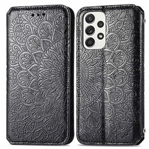 Coque Portefeuille Motif Fantaisie Livre Cuir Etui Clapet S01D pour Samsung Galaxy A53 5G Noir