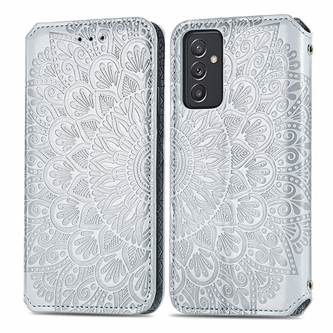 Coque Portefeuille Motif Fantaisie Livre Cuir Etui Clapet S01D pour Samsung Galaxy A82 5G Argent