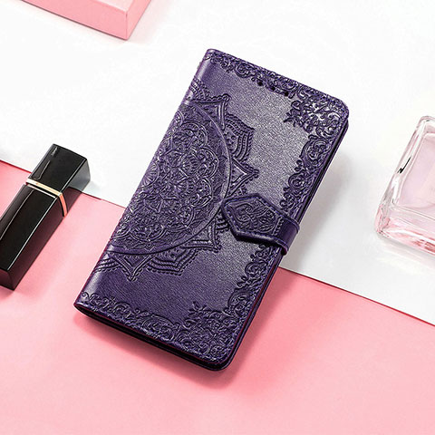 Coque Portefeuille Motif Fantaisie Livre Cuir Etui Clapet S01D pour Samsung Galaxy F13 4G Violet