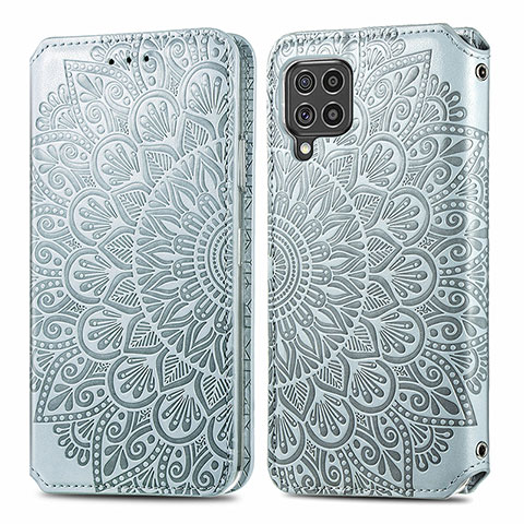 Coque Portefeuille Motif Fantaisie Livre Cuir Etui Clapet S01D pour Samsung Galaxy F62 5G Argent