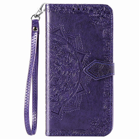 Coque Portefeuille Motif Fantaisie Livre Cuir Etui Clapet S01D pour Samsung Galaxy M02 Violet